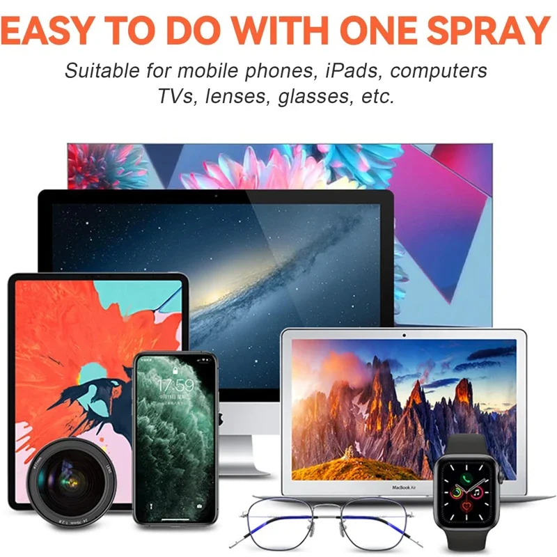 2-in-1 Portable Screen Cleaner Spray with Microfiber Wipe