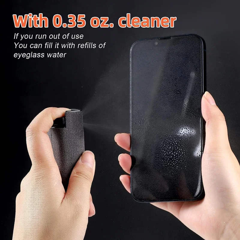 2-in-1 Portable Screen Cleaner Spray with Microfiber Wipe
