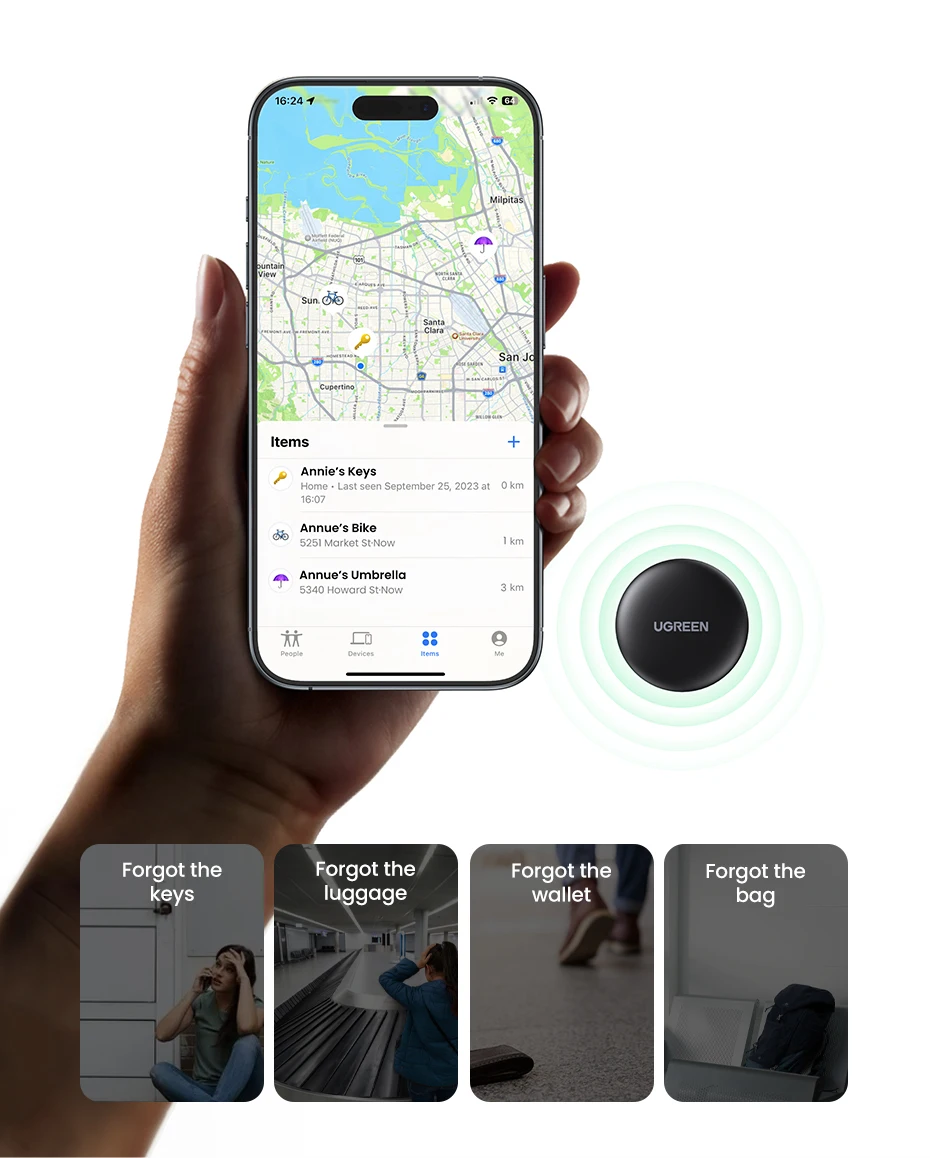 UGREEN SmartTrack Link – Apple Find My Bluetooth Tracker for Keys & Luggage