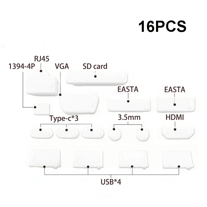 white 16pcs